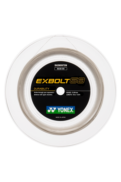 Yonex BG Exbolt 63 Badminton String 200m Reel (White)